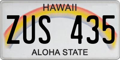 HI license plate ZUS435