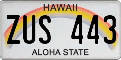 HI license plate ZUS443