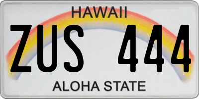 HI license plate ZUS444