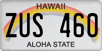 HI license plate ZUS460