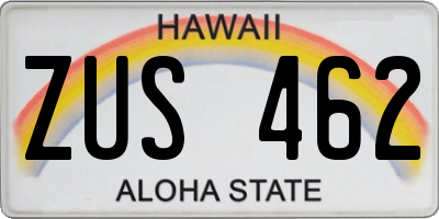 HI license plate ZUS462