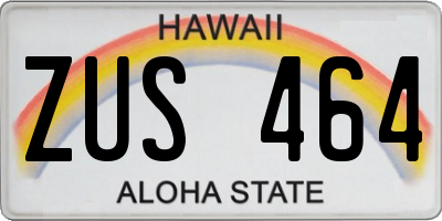 HI license plate ZUS464