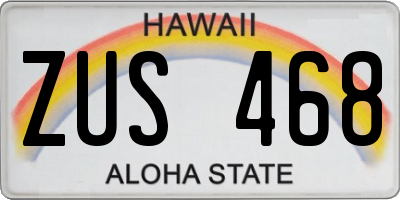 HI license plate ZUS468