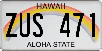 HI license plate ZUS471