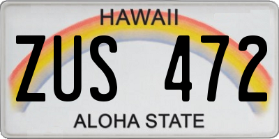 HI license plate ZUS472
