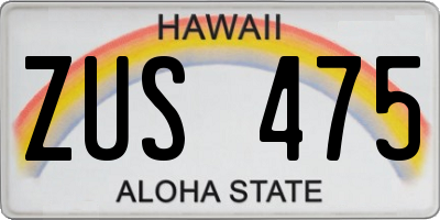 HI license plate ZUS475