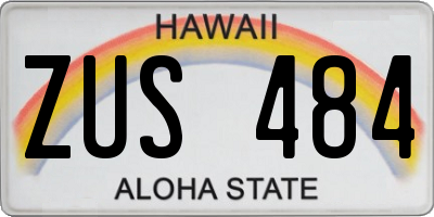 HI license plate ZUS484