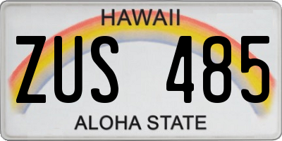 HI license plate ZUS485