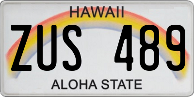 HI license plate ZUS489
