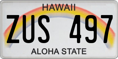 HI license plate ZUS497
