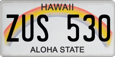 HI license plate ZUS530