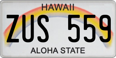 HI license plate ZUS559