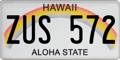 HI license plate ZUS572