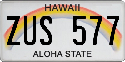 HI license plate ZUS577