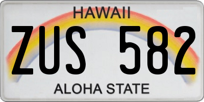 HI license plate ZUS582