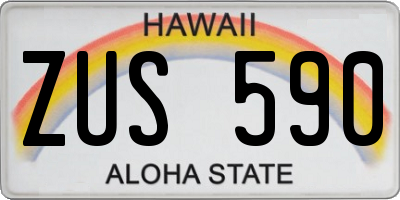 HI license plate ZUS590