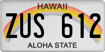 HI license plate ZUS612