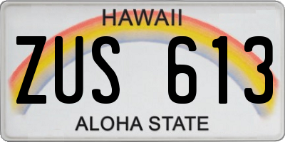 HI license plate ZUS613