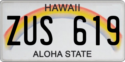 HI license plate ZUS619