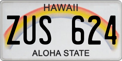HI license plate ZUS624