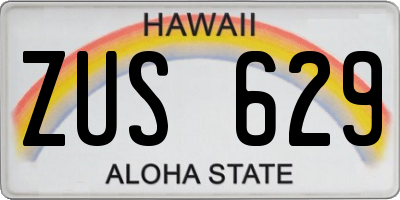 HI license plate ZUS629