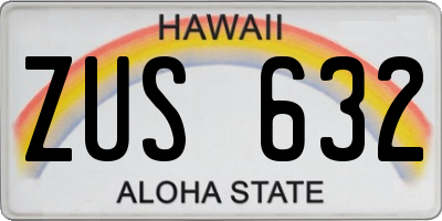 HI license plate ZUS632