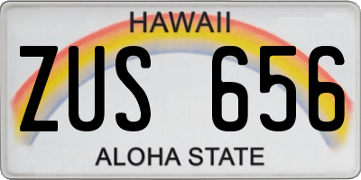 HI license plate ZUS656