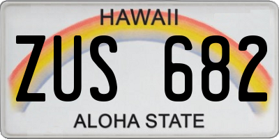 HI license plate ZUS682