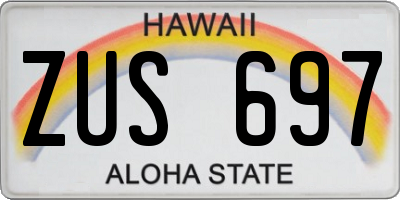 HI license plate ZUS697