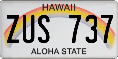 HI license plate ZUS737