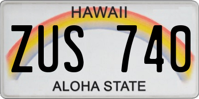 HI license plate ZUS740