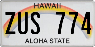 HI license plate ZUS774