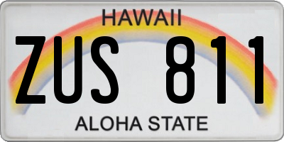 HI license plate ZUS811