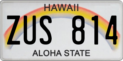 HI license plate ZUS814