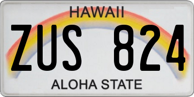 HI license plate ZUS824