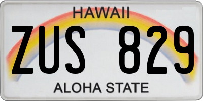 HI license plate ZUS829
