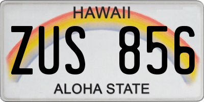 HI license plate ZUS856