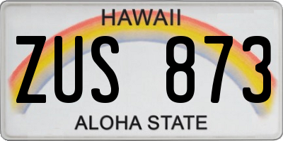 HI license plate ZUS873