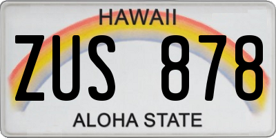 HI license plate ZUS878