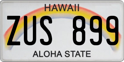 HI license plate ZUS899