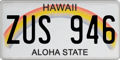 HI license plate ZUS946