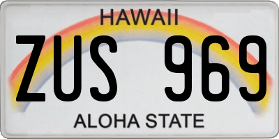 HI license plate ZUS969