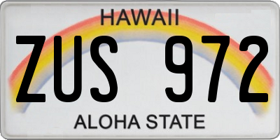 HI license plate ZUS972