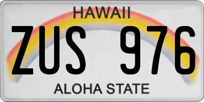 HI license plate ZUS976