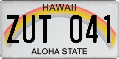 HI license plate ZUT041