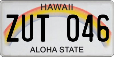HI license plate ZUT046