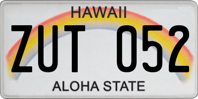 HI license plate ZUT052