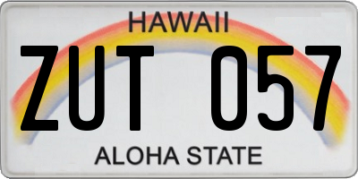 HI license plate ZUT057