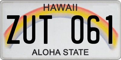 HI license plate ZUT061