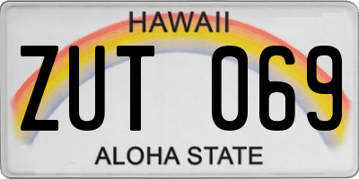 HI license plate ZUT069